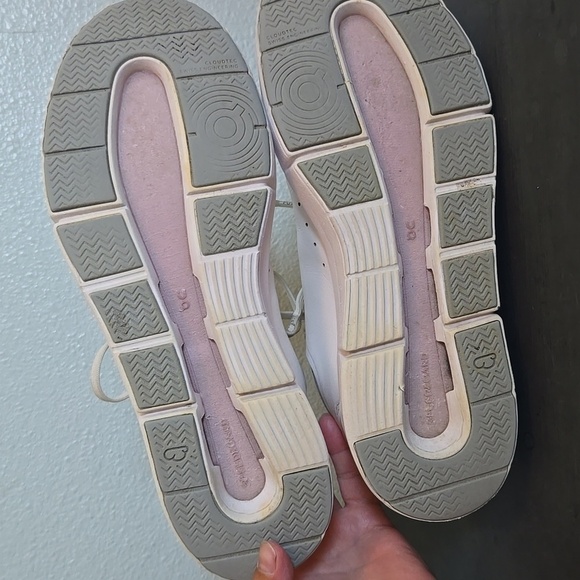 On Running Cloud The Roger Cloudtec Running Shoes White Leather Sneakers Size 10 - Picture 11 of 14